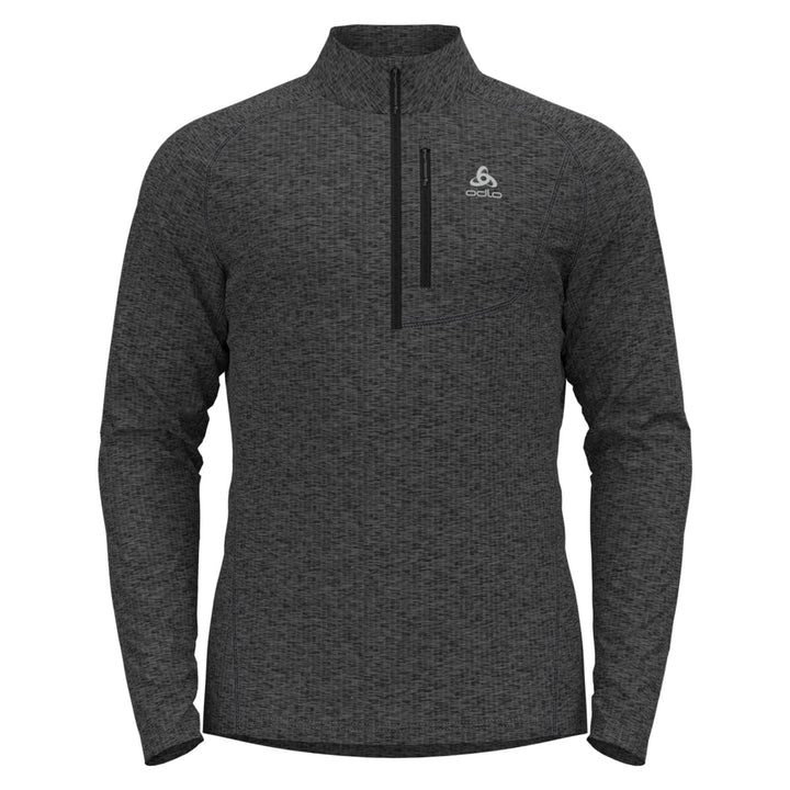 Odlo Herren FLI Half Zip Longsleeve S Dark Grey Melange, S Dark Grey Melange