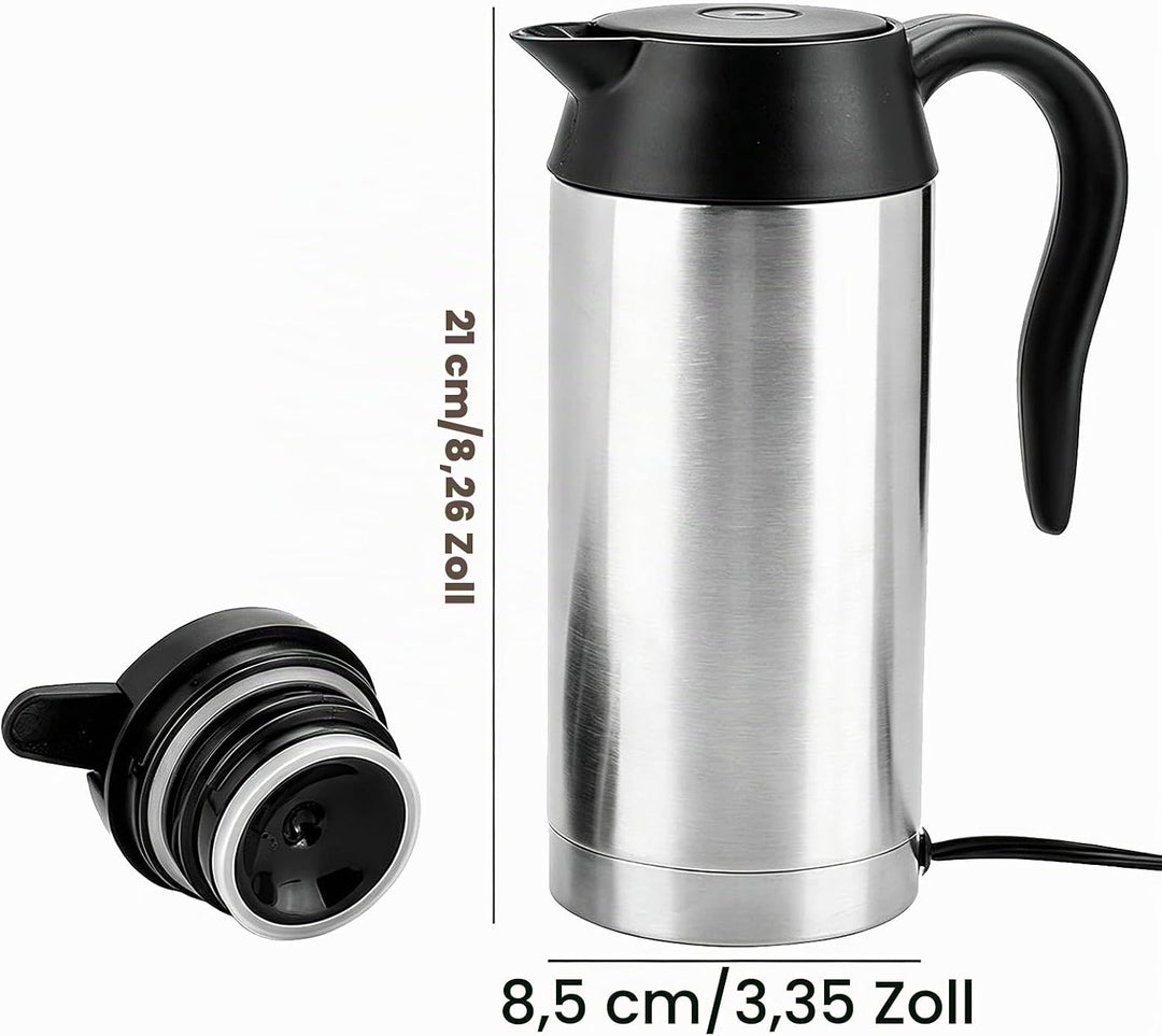 24V Reise-Wasserkocher, 750ml Auto-Lkw-Pickup-RV-Elektrischer Edelstahl-Topf mit Zigarettenanzünder-