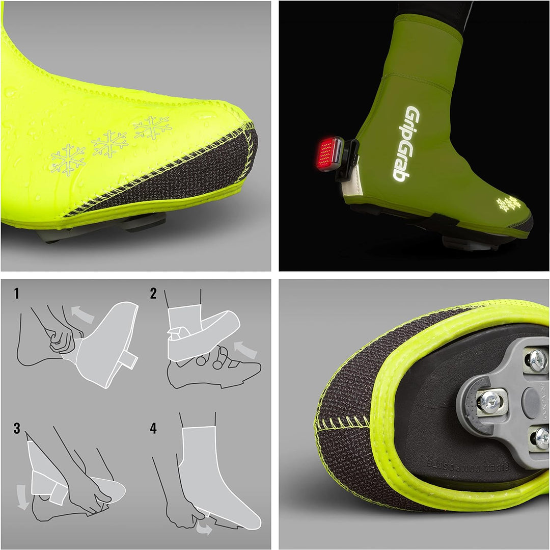 GripGrab Arctic Gefütterte Winter Rennrad Überschuhe Extrem Warme wasserdichte Winddichte Thermo Rad