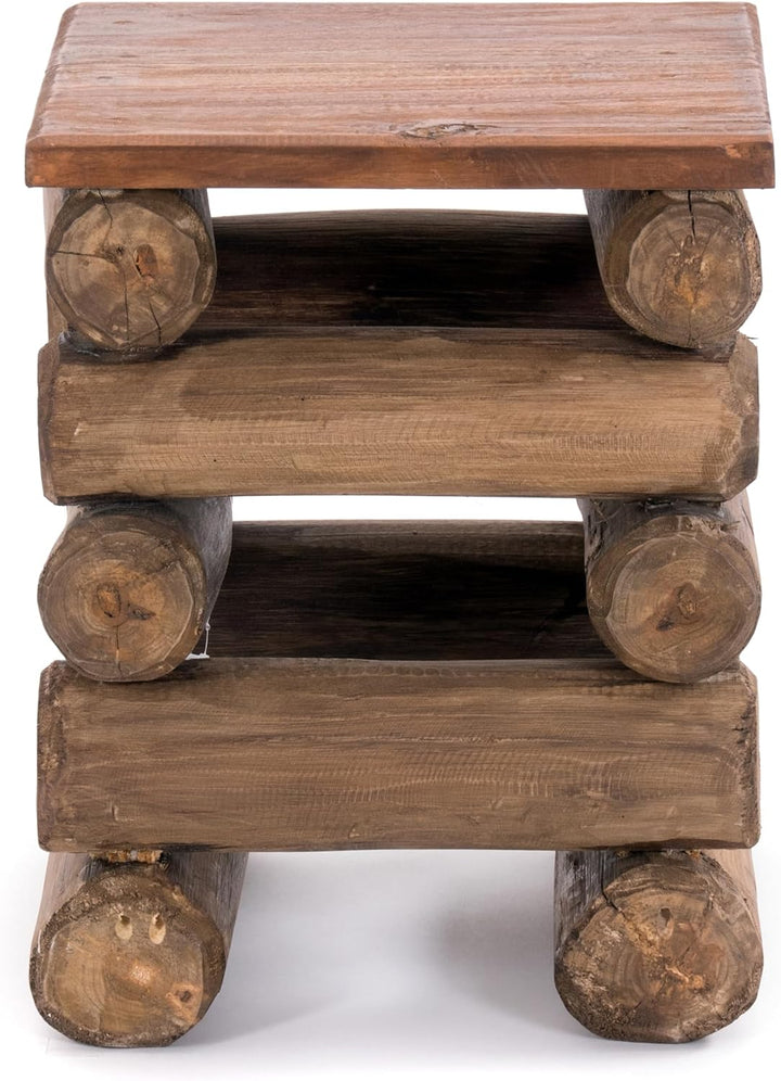 DESIGN DELIGHTS TEAKHOLZ HOCKER Block 38 | 30x30x39cm (BxTxH), Teak Altholz | Massivholz Sitzhocker,