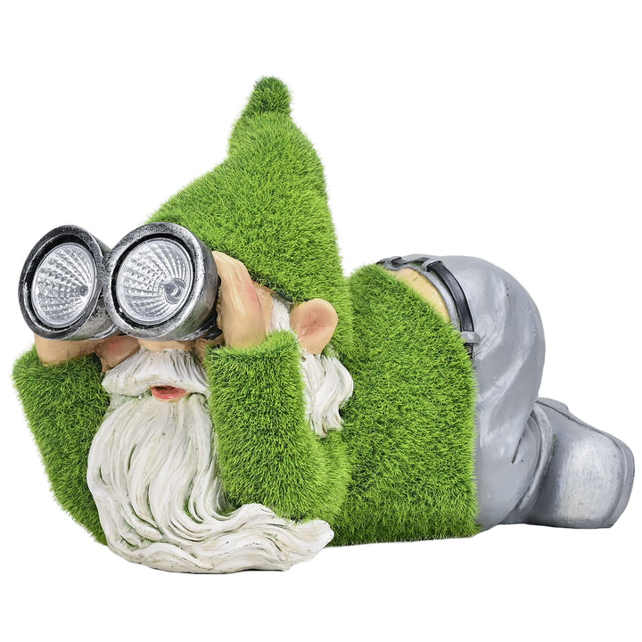 TERESA'S COLLECTIONS Lustig Gartenzwerge Gartendeko für Draussen Zwerge Figur mit Solarleuchte beflo