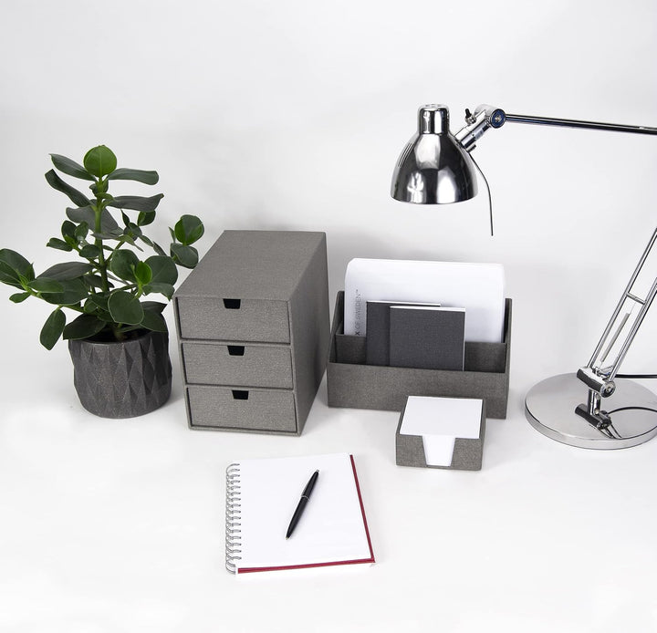 BIGSO BOX OF SWEDEN INGRID Schubladenbox für Dokumente und Bürobedarf – Schreibtisch Organizer mit 3