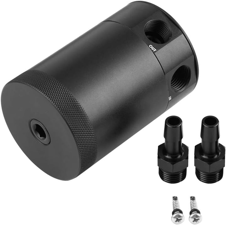 Auto Tank Ölbehälter, Fydun Universal Auffangbehälter 300ML Zwei Loch Aluminium Auto Motor Ölfangbeh