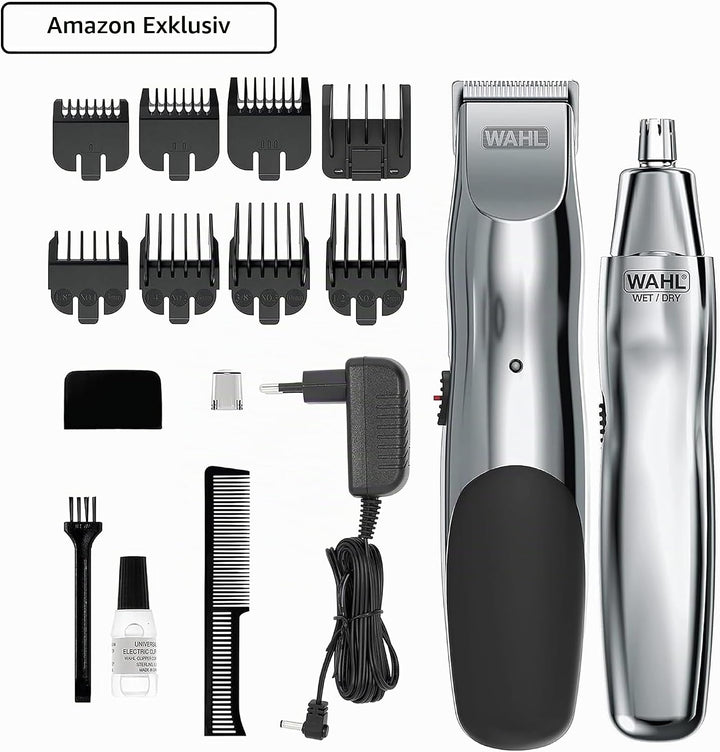 Wahl Groomsman Akku-Bartschneider-Set für Bärte, Nasenhaare, leichtes Detailing und leichte Körperpf