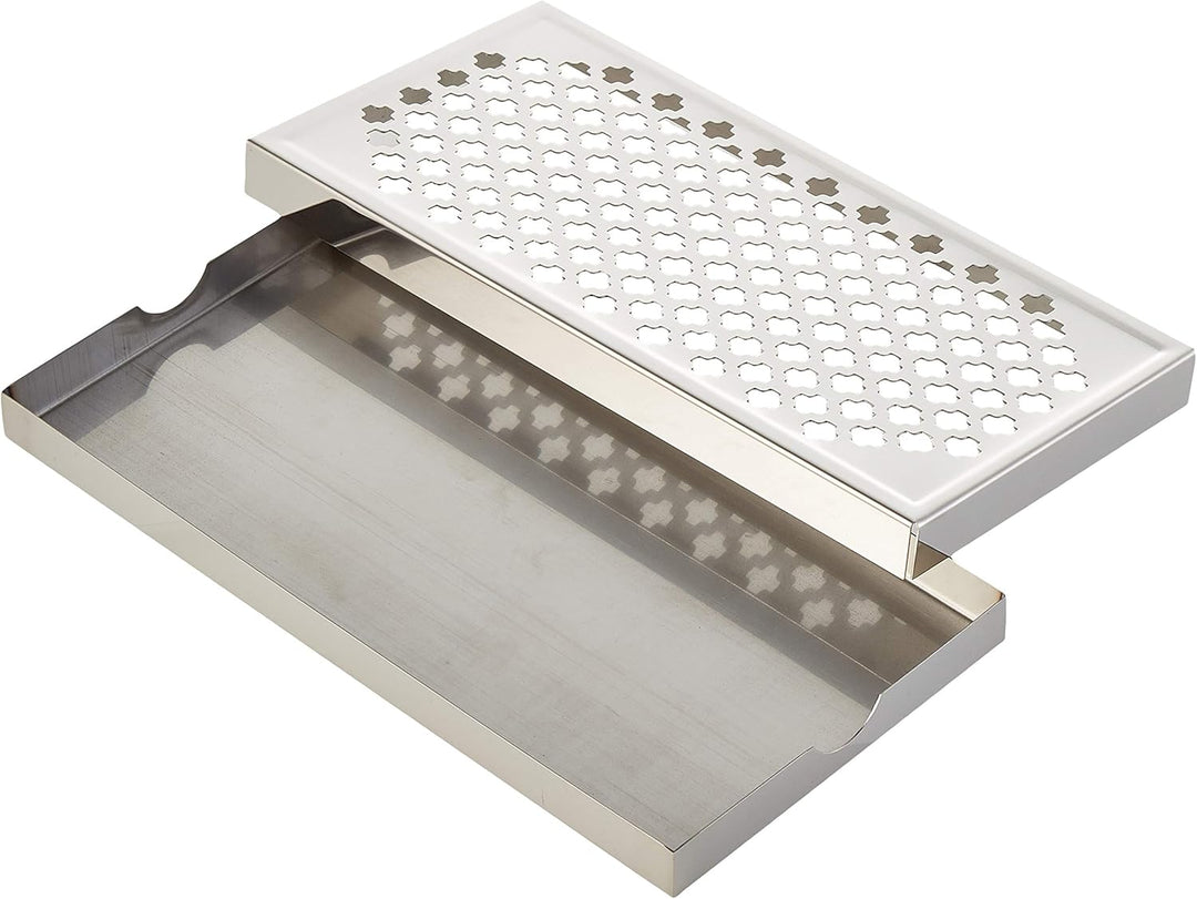 Abtropfschale – 300 x 150 x 23 mm – Edelstahl-Servierplatte Einzelbett, Einzelbett