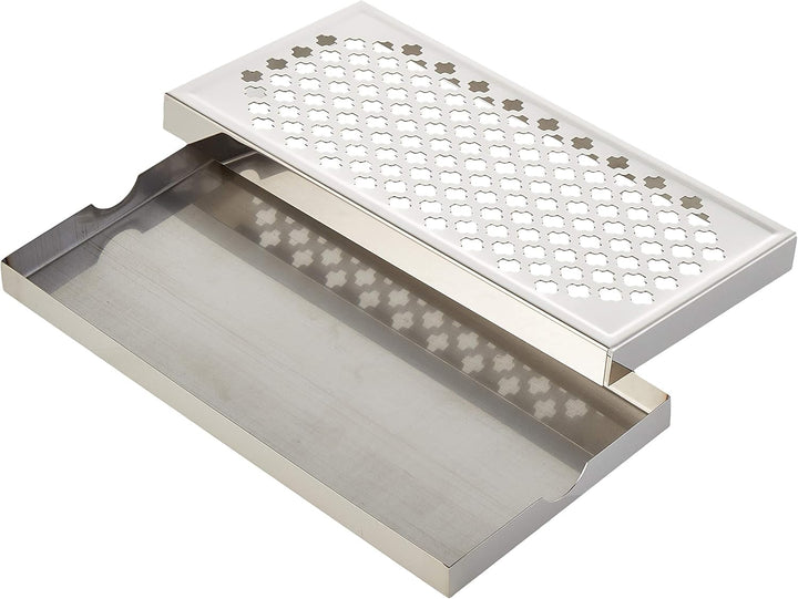 Abtropfschale – 300 x 150 x 23 mm – Edelstahl-Servierplatte Einzelbett, Einzelbett