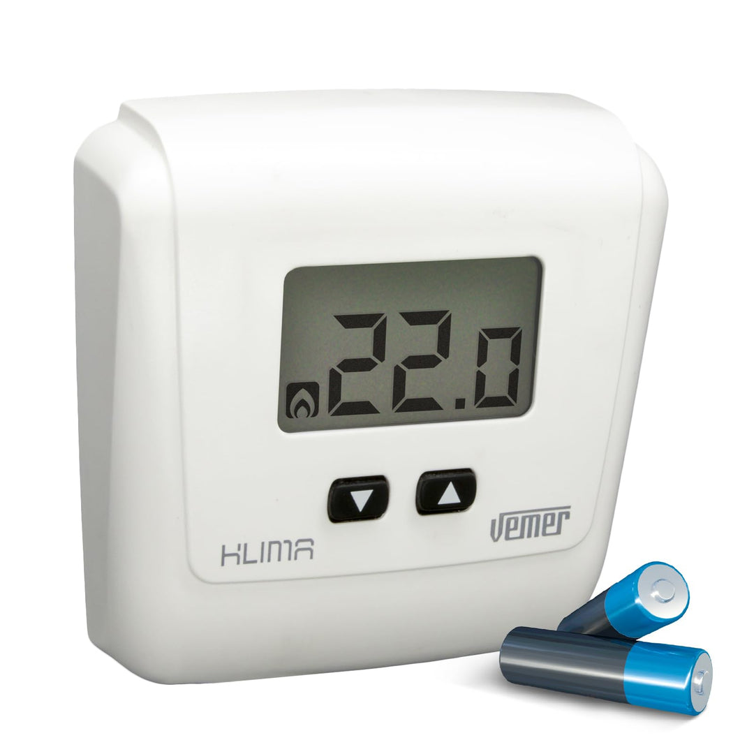 VEMER VE729000 Klima LCD Thermostat Heizung Digital, Wandmontage Raumthermostat, Batteriebetrieb, We