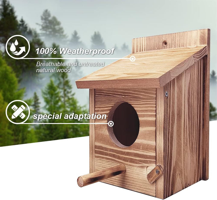 Nistkasten Bausatz Rotkehlchen, Nistkasten für Meise, Vogelhaus Wetterfest aus Holz, Vogelhäuschen Z