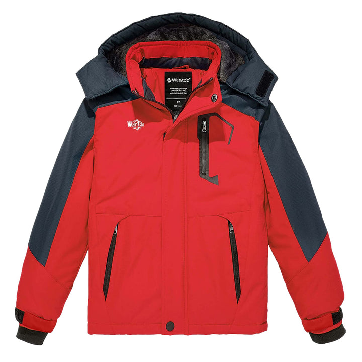 Wantdo Jungen Berg Ski Jacke Warmer Winter Fleece Mäntel Wasserdichter Atmungsaktive Jacke Outdoor K