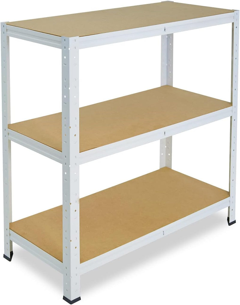 shelfplaza® 100x40x30cm Home Schwerlastregal weiss/Metallregal mit 3 Böden/Kellerregal Metall, Garag