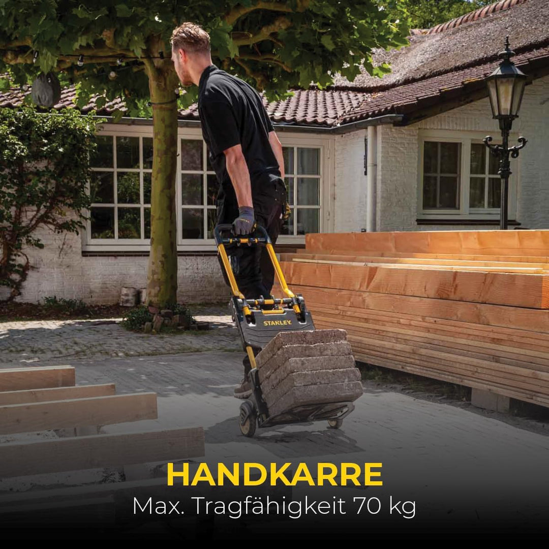 Stanley 2-in-1 Sackkarre und Transportkarre SXWTD-FT585 - Sackkarre Klappbar mit Tragkraft 137 KG -