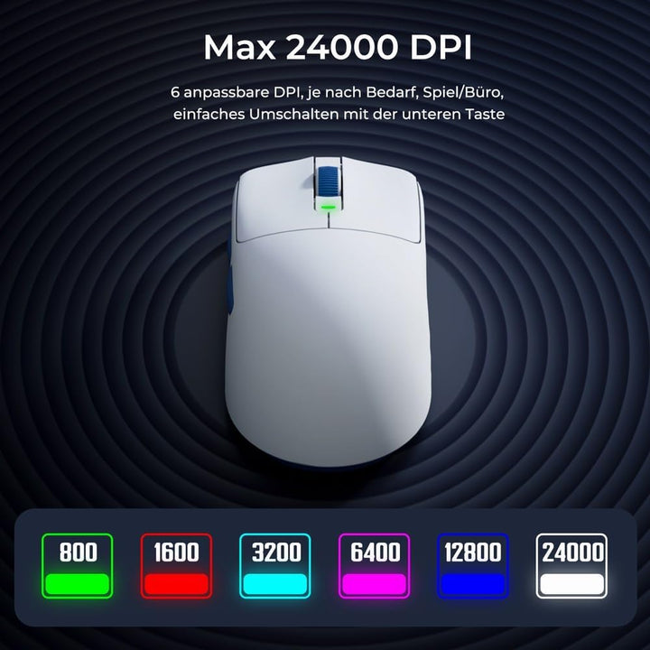 RK ROYAL KLUDGE M30 Gaming Maus Kabellos, 12000 DPI PixArt PAW3311 Sensor, 41g Ultralight Wireless M