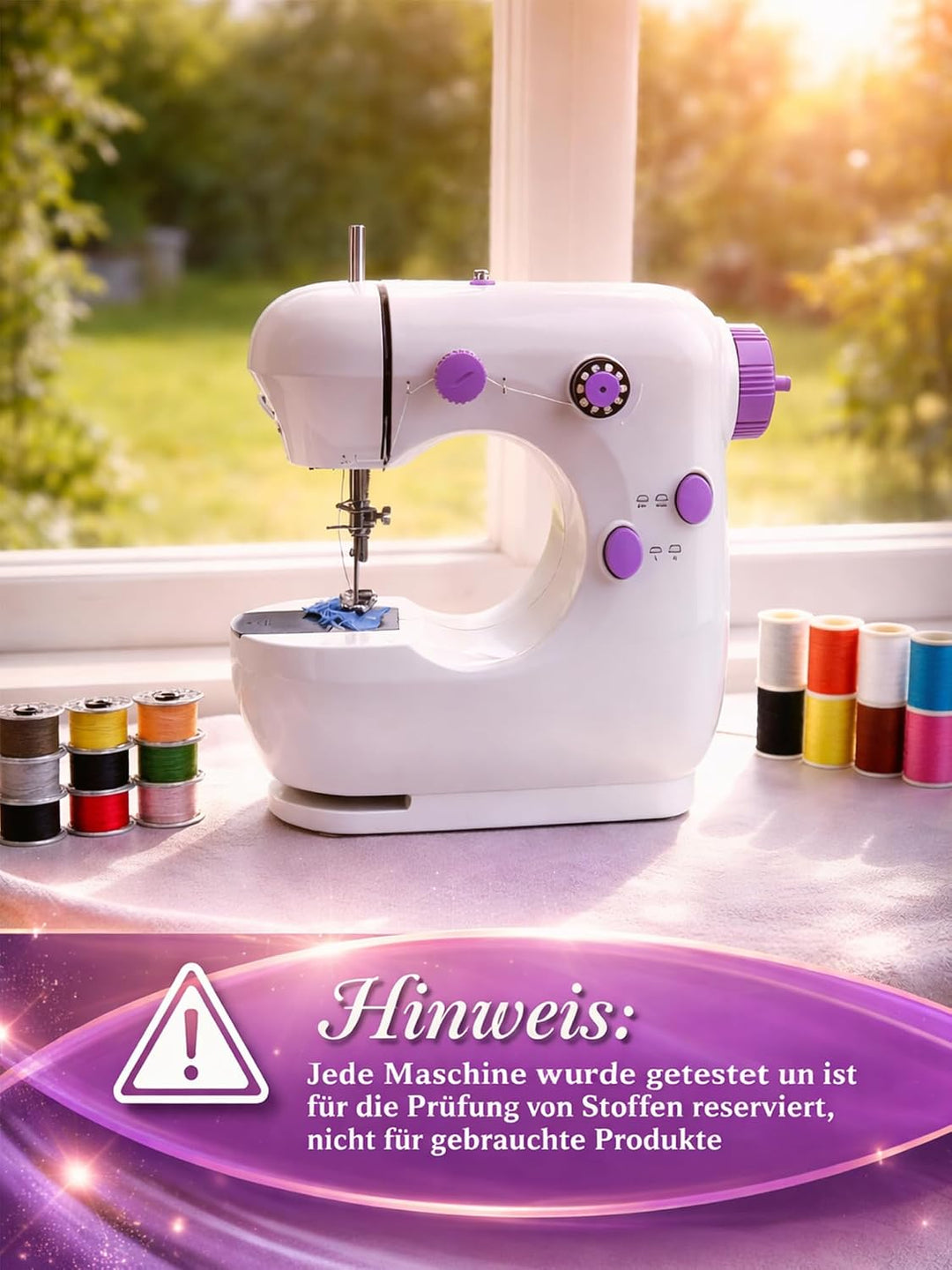 BRICH Mini-Nähmaschine für Anfänger & Kinder, tragbar, Erweiterungstisch | 2 Geschwindigkeiten, idea