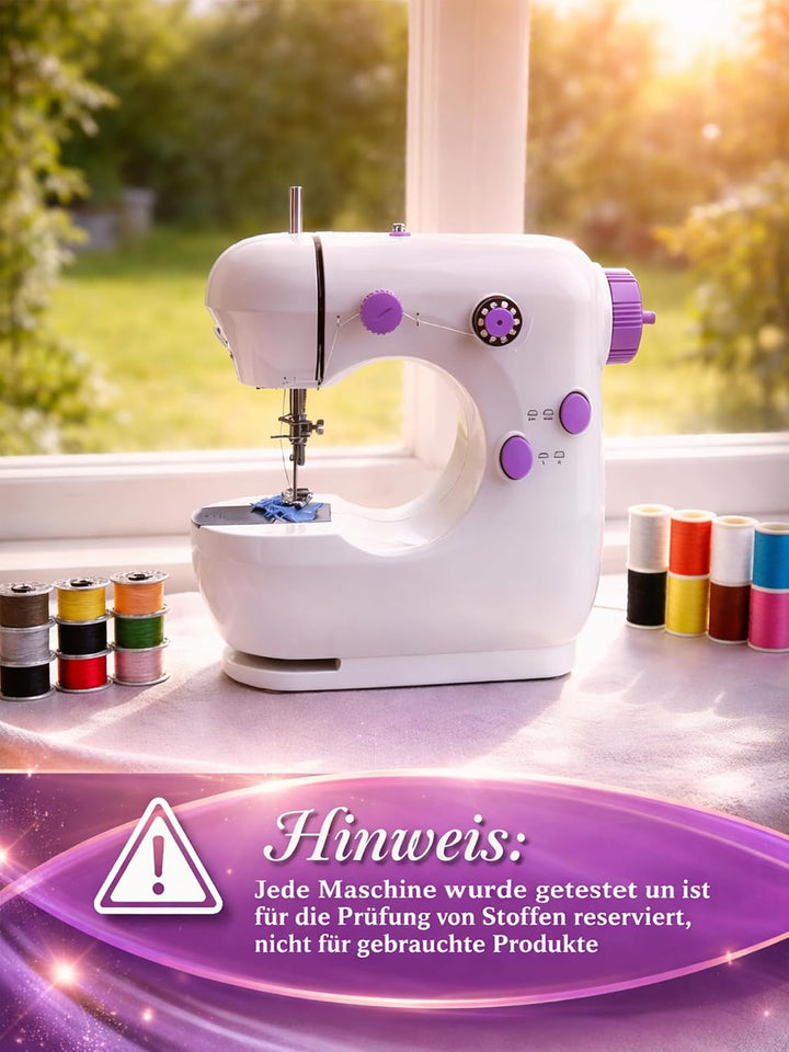 BRICH Mini-Nähmaschine für Anfänger & Kinder, tragbar, Erweiterungstisch | 2 Geschwindigkeiten, idea