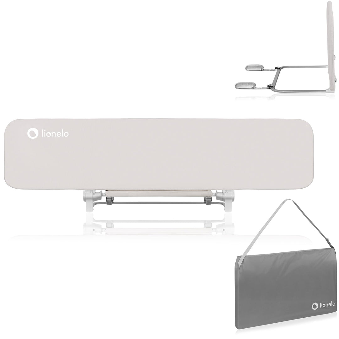 Lionelo Lora XL Tragbares Bettschutzgitter für Kinder, Neigungsverstellung bis 180°, klappbares Schu