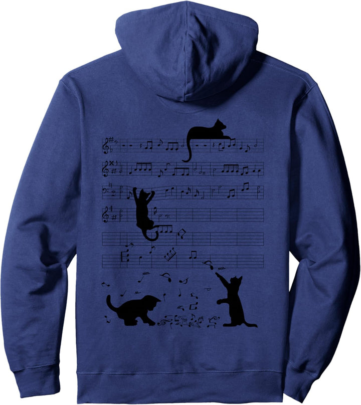 Niedliche Katzen Kätzchen Musiknote Notenschlüssel Musiker Pullover Hoodie