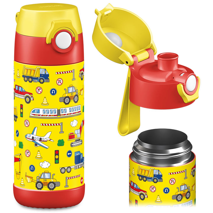 Jarlson® Trinkflasche Kinder Edelstahl MALI [THERMOSFLASCHE] - Kindertrinkflasche Auslaufsicher - Th