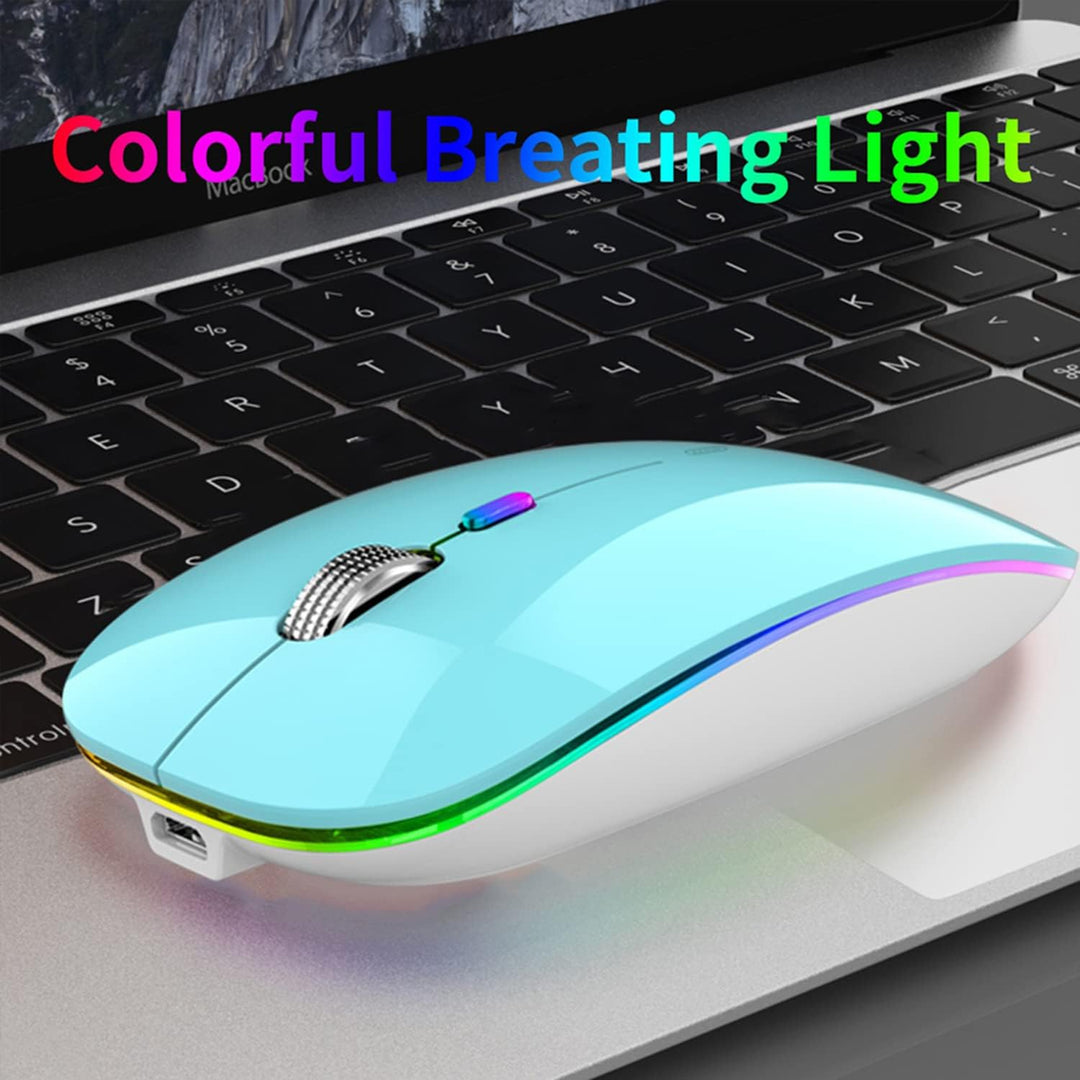 Uiosmuph G12 Maus Kabellos, Leise Wiederaufladbar Wireless Mouse,Blau Blue, Blue