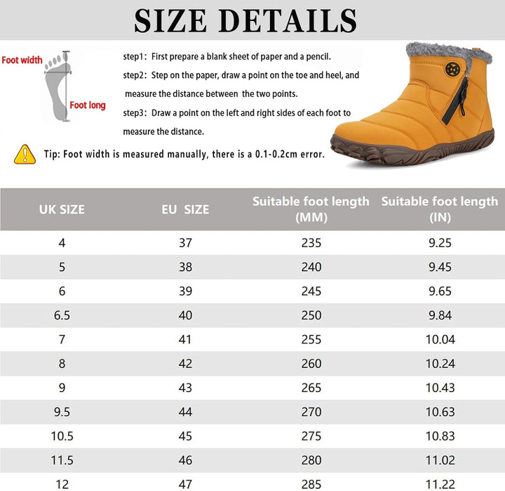 Barfussschuhe Herren Gefüttert Winterschuhe Damen Warm Winterstiefel Winter Rutschfeste Breite Zehen