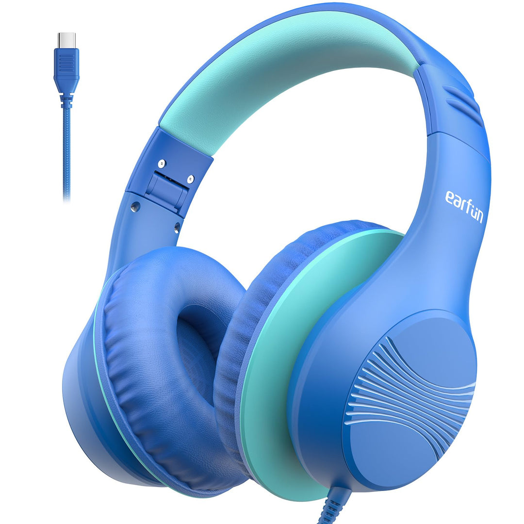 EarFun Kinder Kopfhörer mit USB-C Kabel, 85dB Lautstärkenbegrenzer, Komfortables Tragen, Hi-Fi Klang