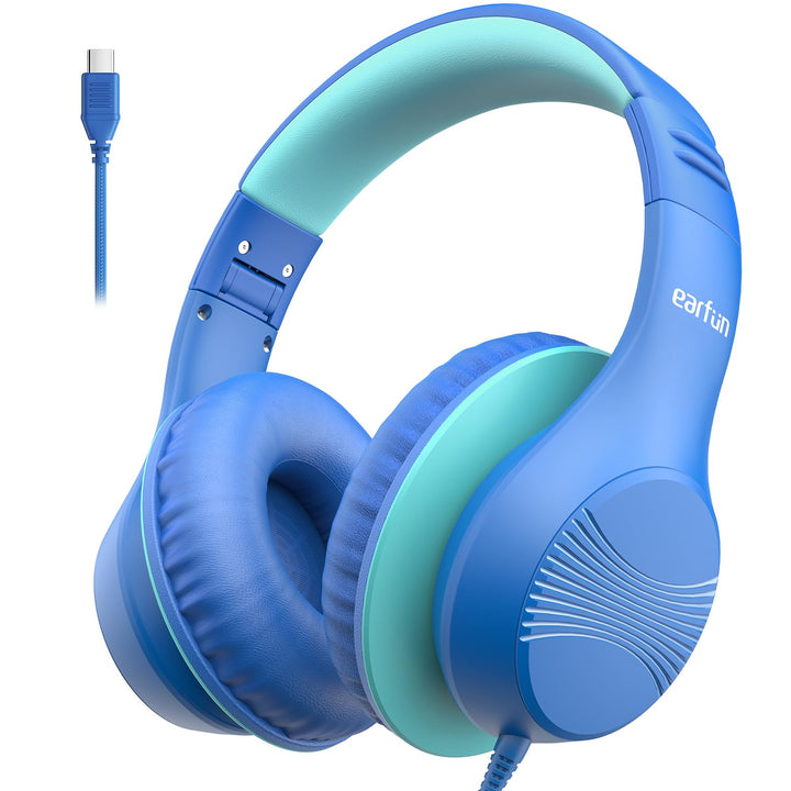 EarFun Kinder Kopfhörer mit USB-C Kabel, 85dB Lautstärkenbegrenzer, Komfortables Tragen, Hi-Fi Klang
