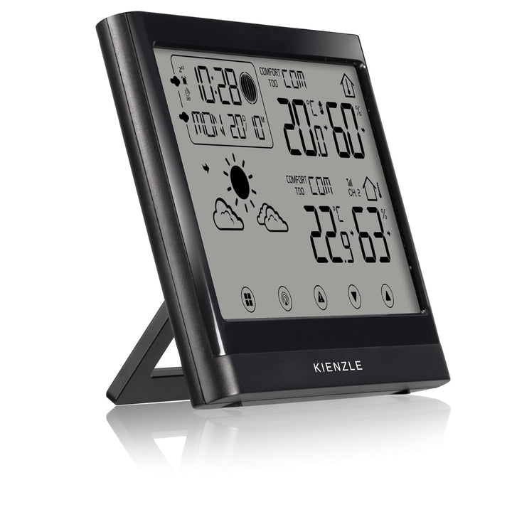 Kienzle digitale Funkwetterstation mit Aussensensor, Touch-Display, Wettervorhersage, Innen-/Aussent