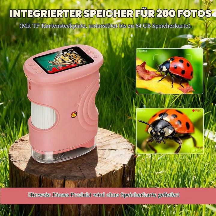Mikroskop für Kinder, 1000x Digital Mikroskop, Taschenmikroskop Experimente für Kinder ab 6, Kinderm