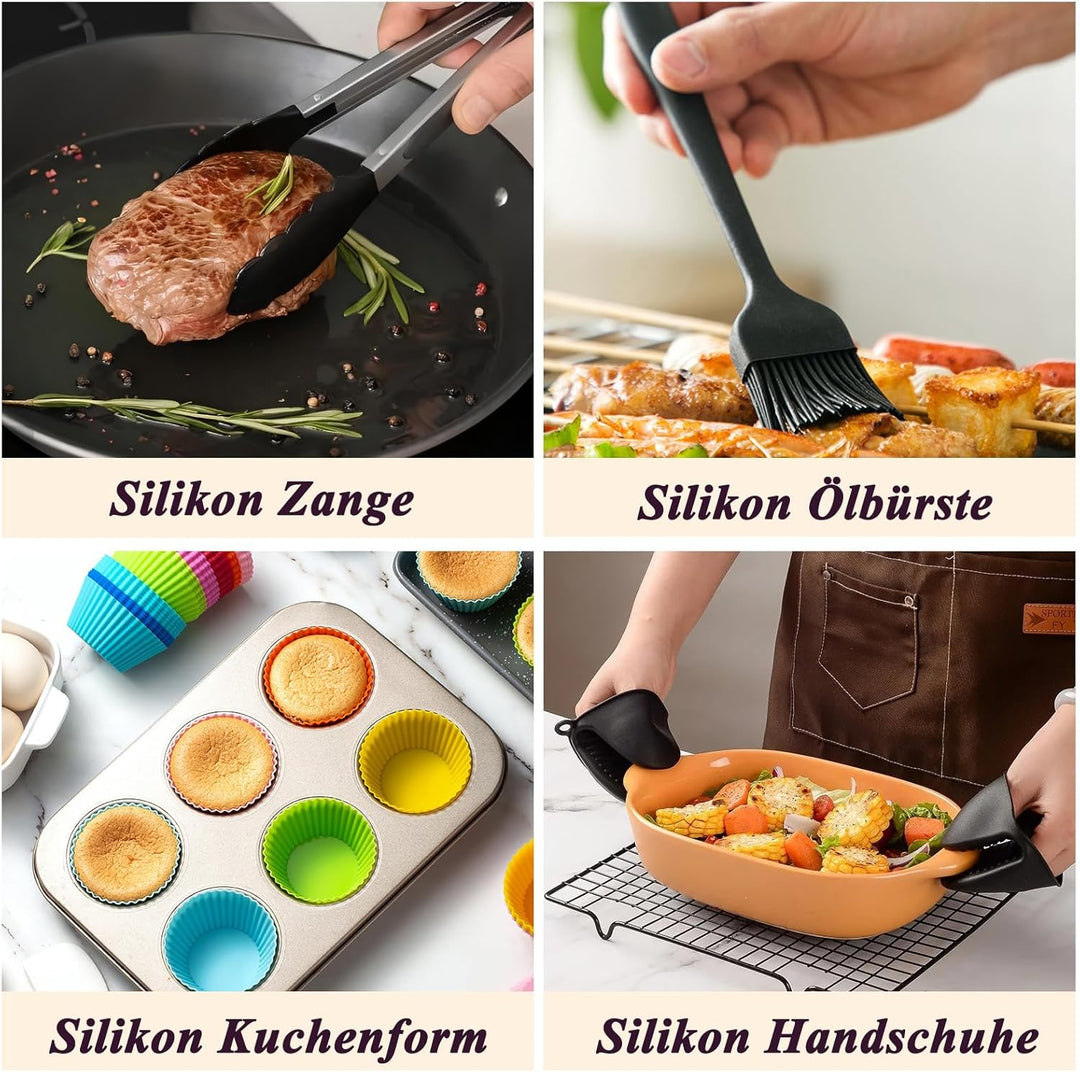 Heissluftfritteuse Zubehör für COSORI Turbo Tower Pro 2 kammern 10,8L(6,5L/4,3L), 2Pcs Airfryer Sili