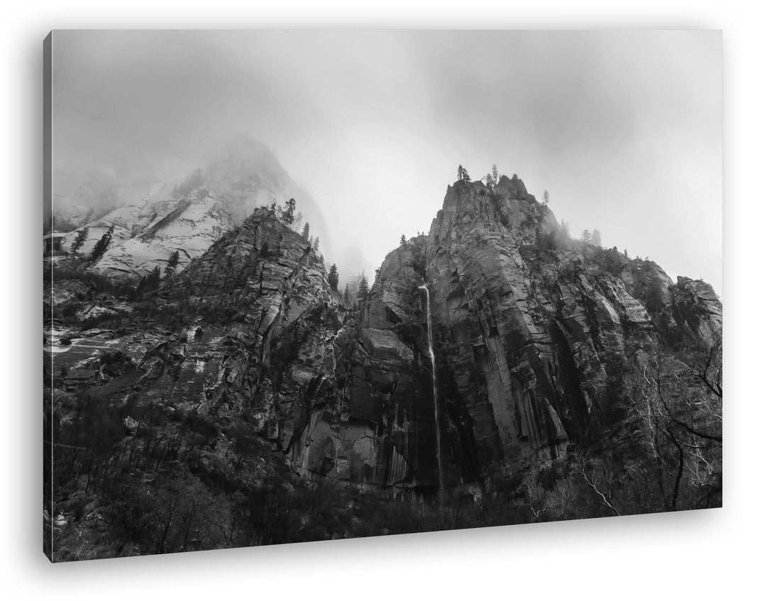 deyoli Berge im Zion Nationalpark Utha Format: 80x60 Effekt: Schwarz/Weiss als Leinwand, Motiv ferti