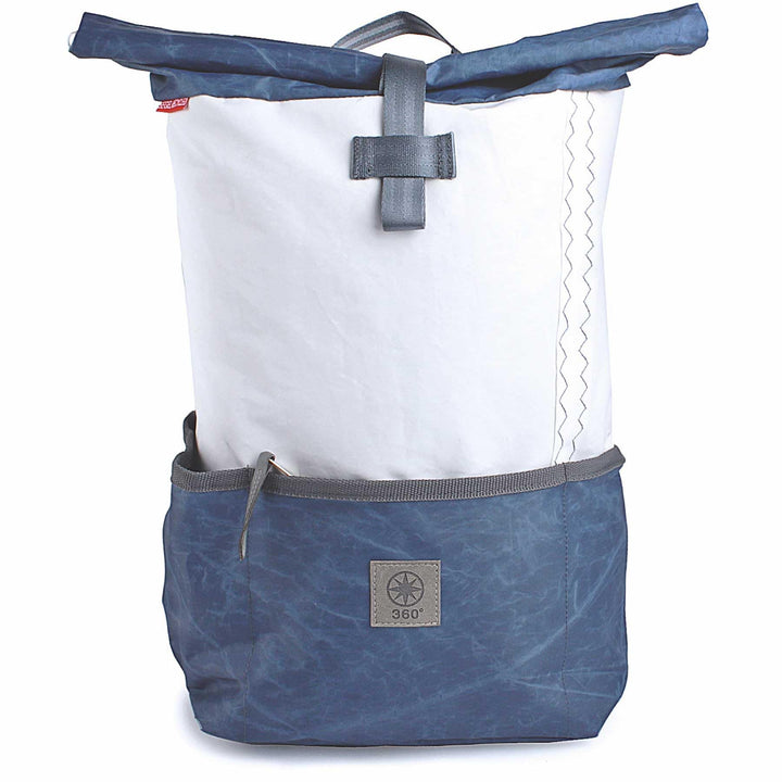 360° Grad Lotse Canvas Backpack Unisex with Blue Bar Canvas Bag Maritime Weatherproof, multicoloured