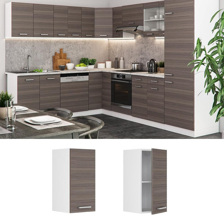 Vicco Hängeschrank R-Line, Grau/Weiss, 30 cm Grau Hängeschrank 30cm, Grau Hängeschrank 30cm