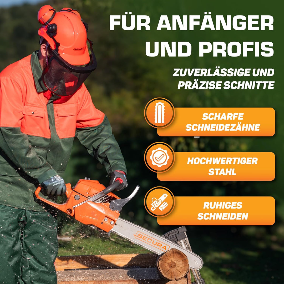 SECURA 4 Stück Ersatzkette für Kettensäge 35cm Dolmar Einhell Bosch Makita | Sägekette 35cm 3/8 1,3