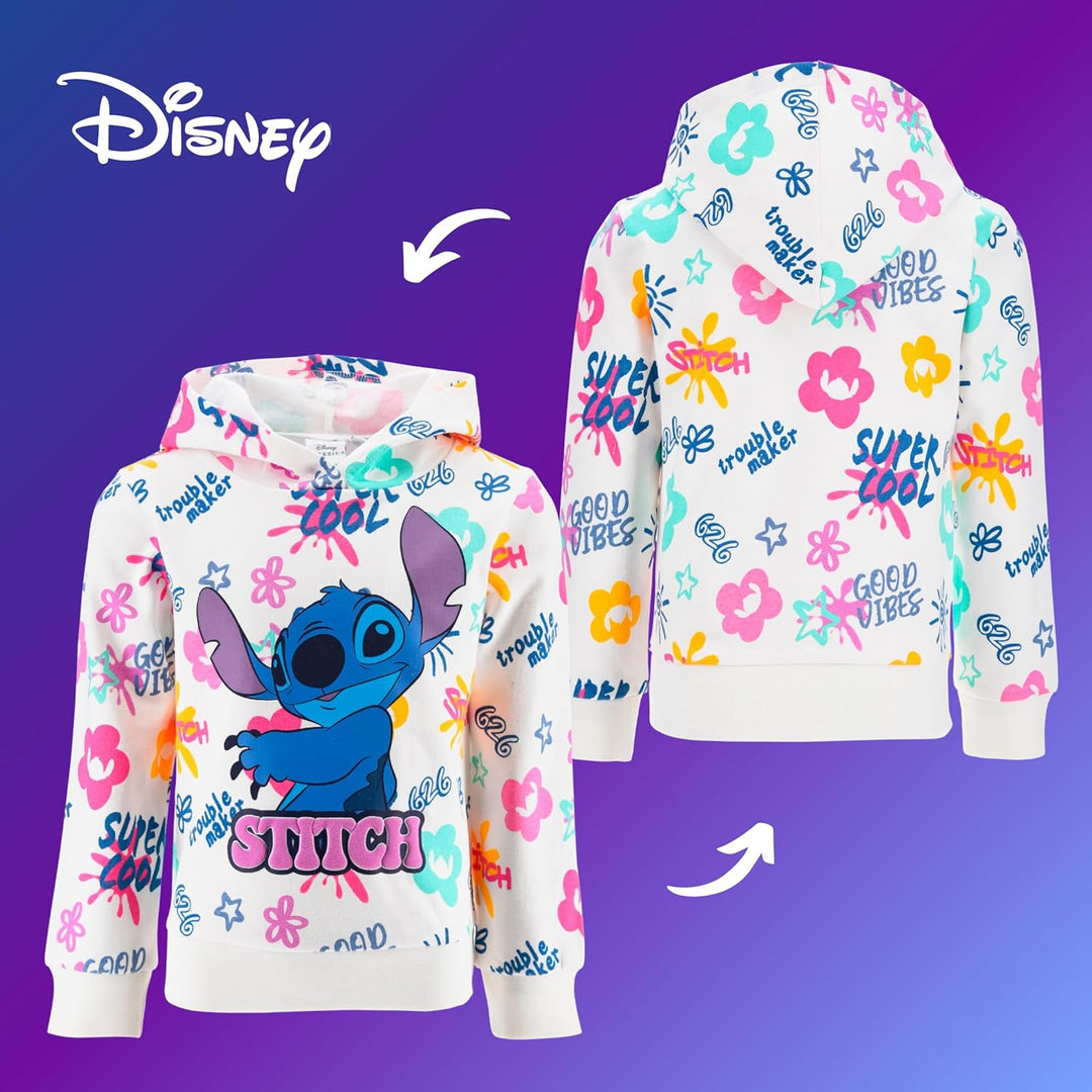 Disney Stitch Mädchen Kapuzenpullover, Design Weiches Textil Sweatshirt, Pullover für Mädchen, Gröss