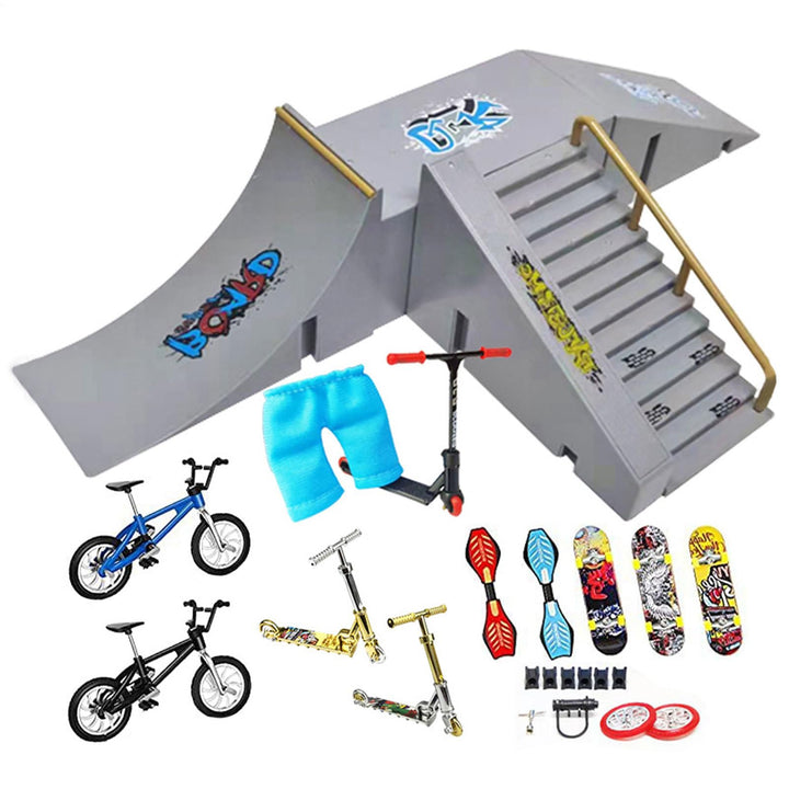 Generisch Finger Skateboard Rampe Set Fingerboard Rampe, Skate Park Kit Mit Rampen, Ultimate Fingers