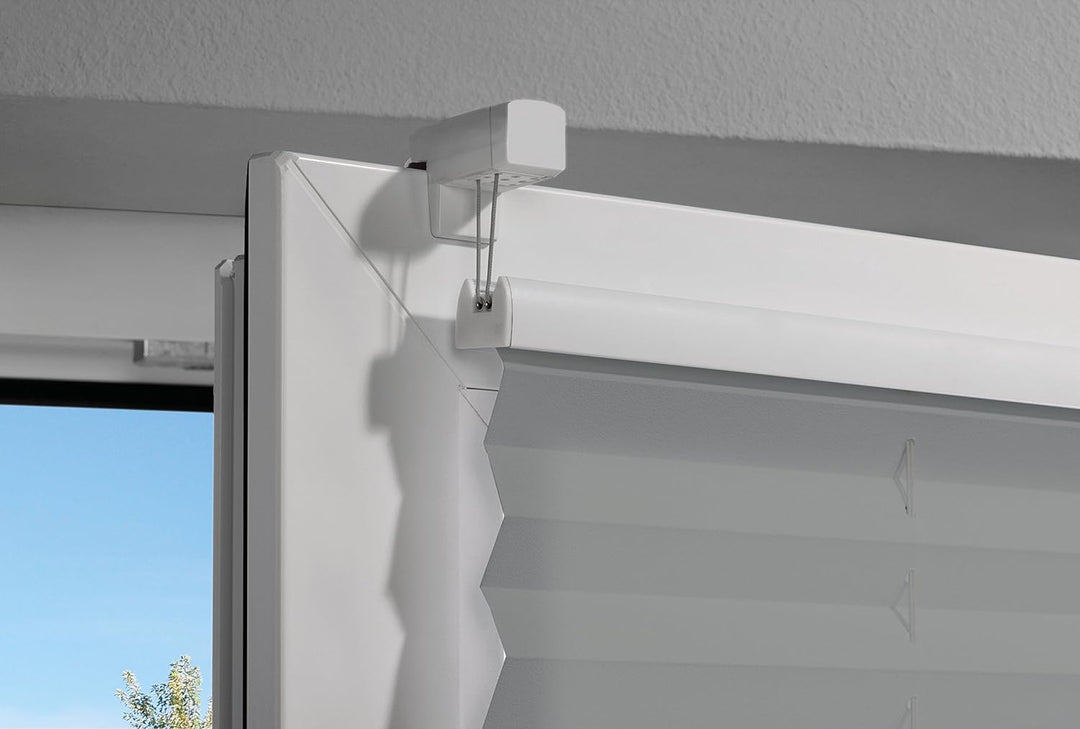mydeco® 80x130 cm [BxH] in hellgrau - Plissee Jalousie ohne bohren, Rollo für innen incl. Klemmträge