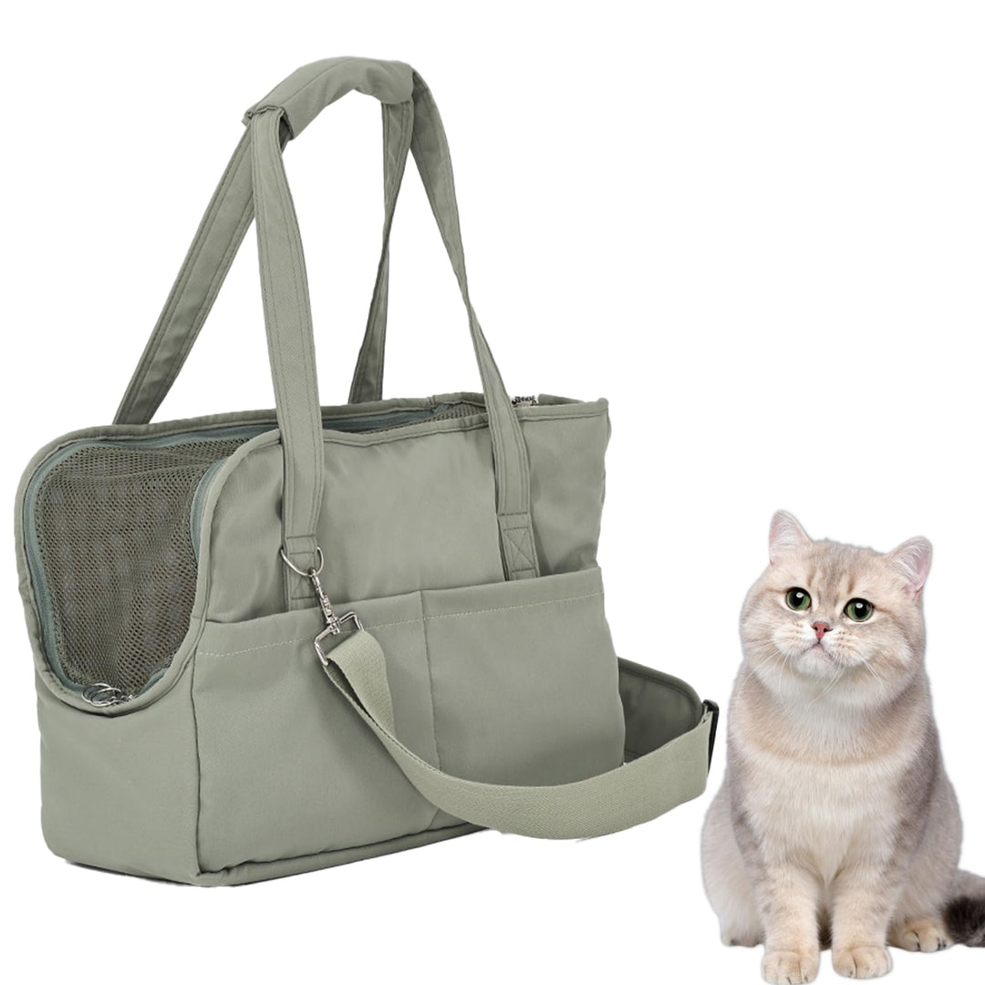 Tragetasche für Hunde, Umhängetasche und Handtasche, weiche Seiten, mit Netzfenstern und grossen Vor