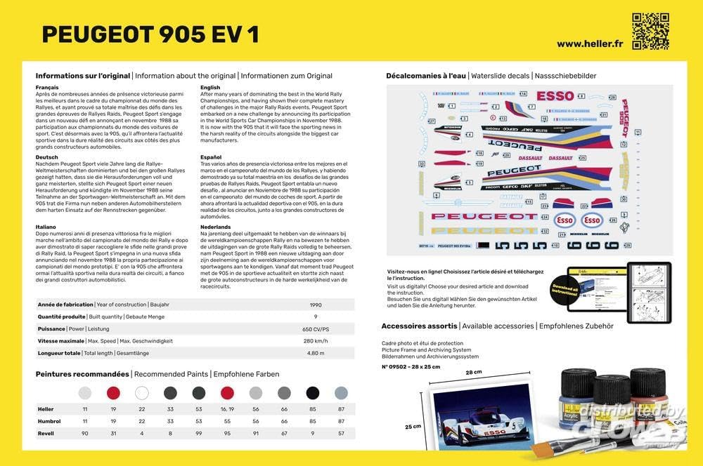 Heller 80718 Modellbausatz Peugeot 905 EV 1