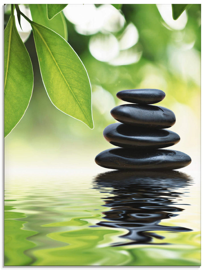 ARTland Glasbilder Wandbild Glas Bild einteilig 60x80 cm Hochformat Asien Wellness Entspannung Spa Z