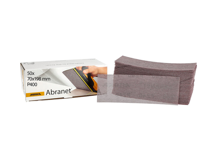 Mirka Abranet Netz-Schleifstreifen 70x198 mm Klett / Korn P400 / 50 Stk / zum Schleifen von Holz, Sp