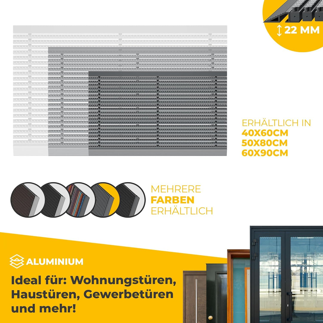 Entrando Fussmatte aussen wetterfest 40x60 cm, Polypropylen Schmutzfangmatte Outdoor, flach und ruts