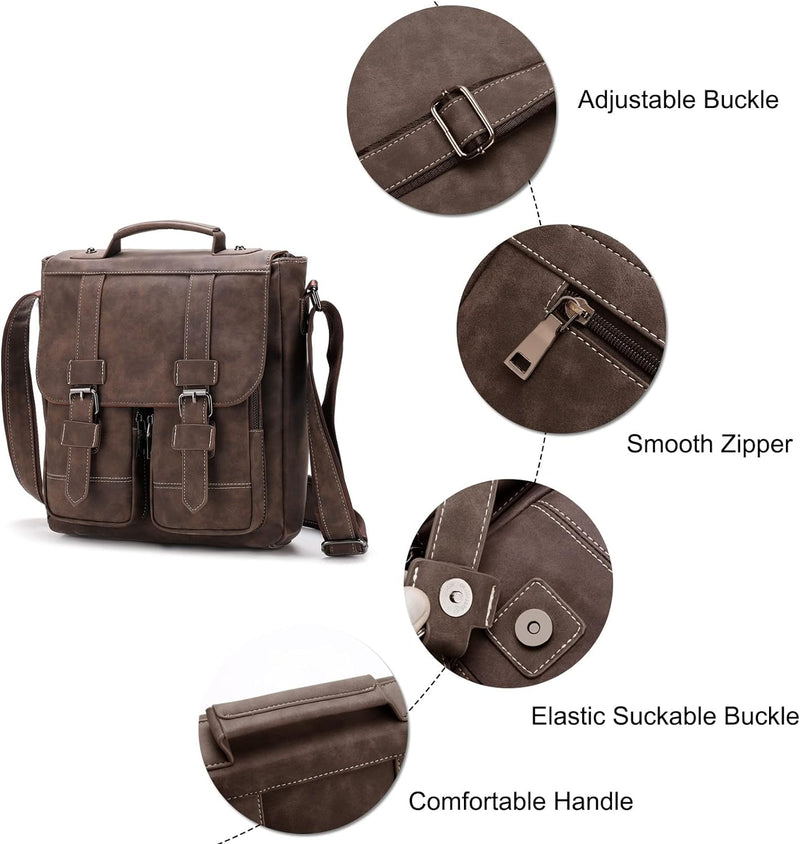 FANDARE Umhängetasche Herren Leder Schultertasche Herrentasche zum Umhängen Wasserdicht Messenger-ba