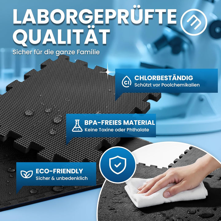 bemaxx Poolunterlage Poolmatte Unterlegmatte - 18 EVA Pool Matten Set: Bodenschutzmatte Puzzlematte
