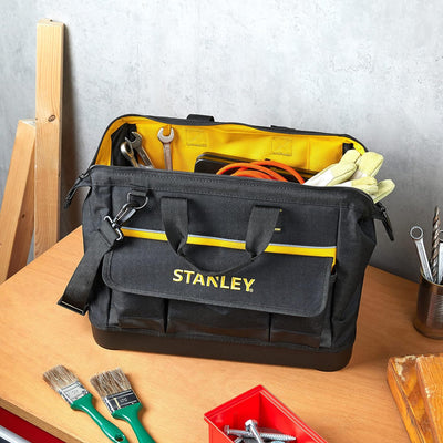 Stanley Werkzeugtasche (44,7 x 27,5 x 23,5 cm, robuster Kunststoffboden, verstärkte Ecken, stabiles