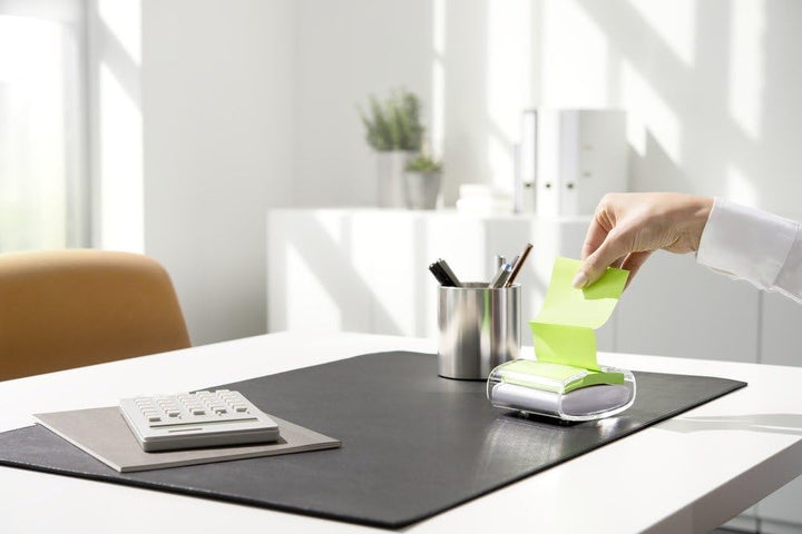 Post-it Spender für den Schreibtisch in weiss/ transparent für Super Sticky Z-Notes, praktischer Hel