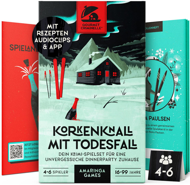 Gourmet Criminelle® Krimidinner für zuhause I 4-6 Personen | Mysteriöser Mordfall Korkenknall mit To