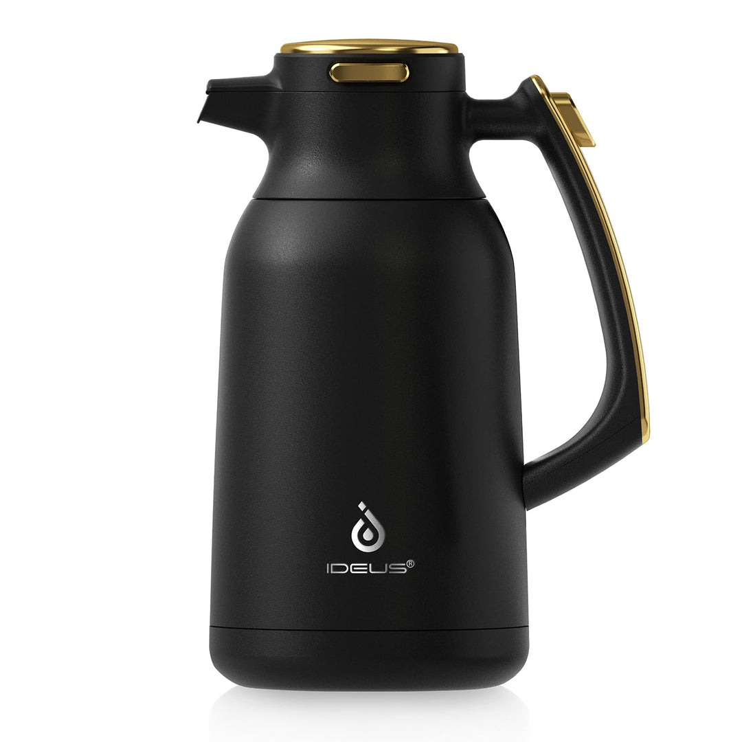 IDEUS® Thermoskanne 2l, Edelstahl Doppelwandige Kaffeekanne Vakuumisolierung Isolierkanne Warmhaltek