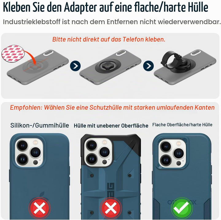 Handyhalterung Fahrrad,Motorrad Handyhalter mit universellem Adapter,Out-Front-Fahrradlenker halteru