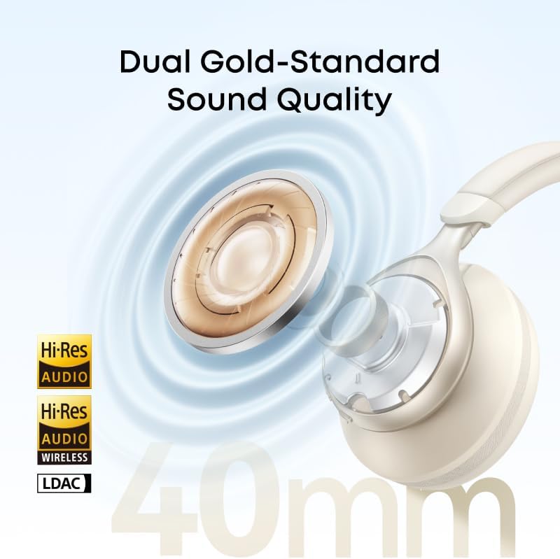 soundcore by Anker, Space One Kabellose Kopfhörer, Adaptives aktives Noise Cancelling, 2X stärkere S