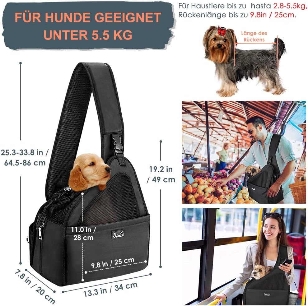 Eyein Hundefreundlich Tragetücher Hunde, Hände frei Reisetasche für kleine Haustiere mit verstellbar