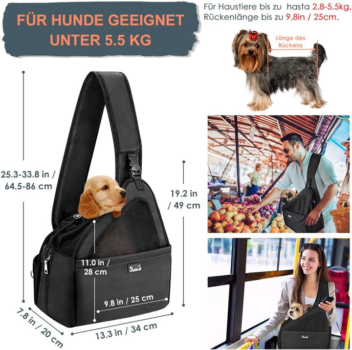 Eyein Hundefreundlich Tragetücher Hunde, Hände frei Reisetasche für kleine Haustiere mit verstellbar